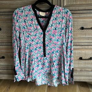Anthropologie tiger print blouse